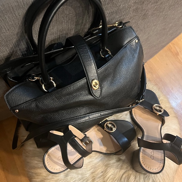 Coach Black Leather Heels Size 10 - Picture 6 of 16